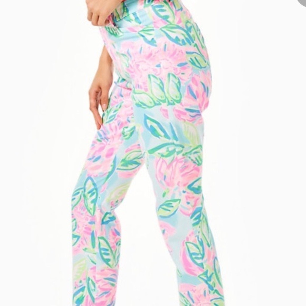Lilly Pulitzer Kelly Ankle Pants Totally Blossom Sz 4